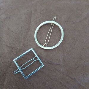 Minimal Metal Hair Clips - Gold & Silver Geometric Set